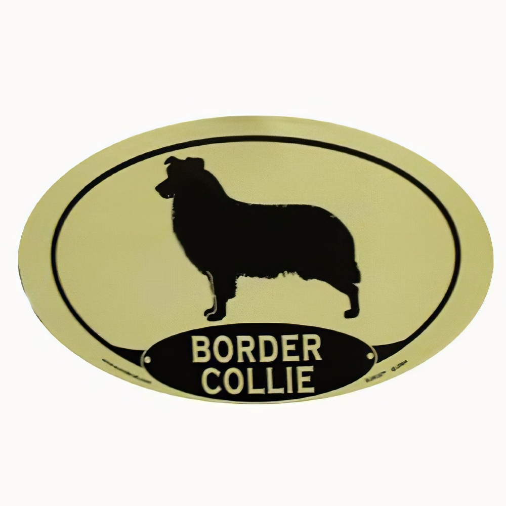 Euro Style Oval Dog Decal Border Collie