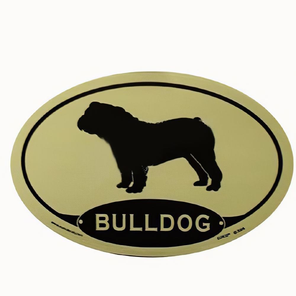 Euro Style Oval Dog Decal Bulldog