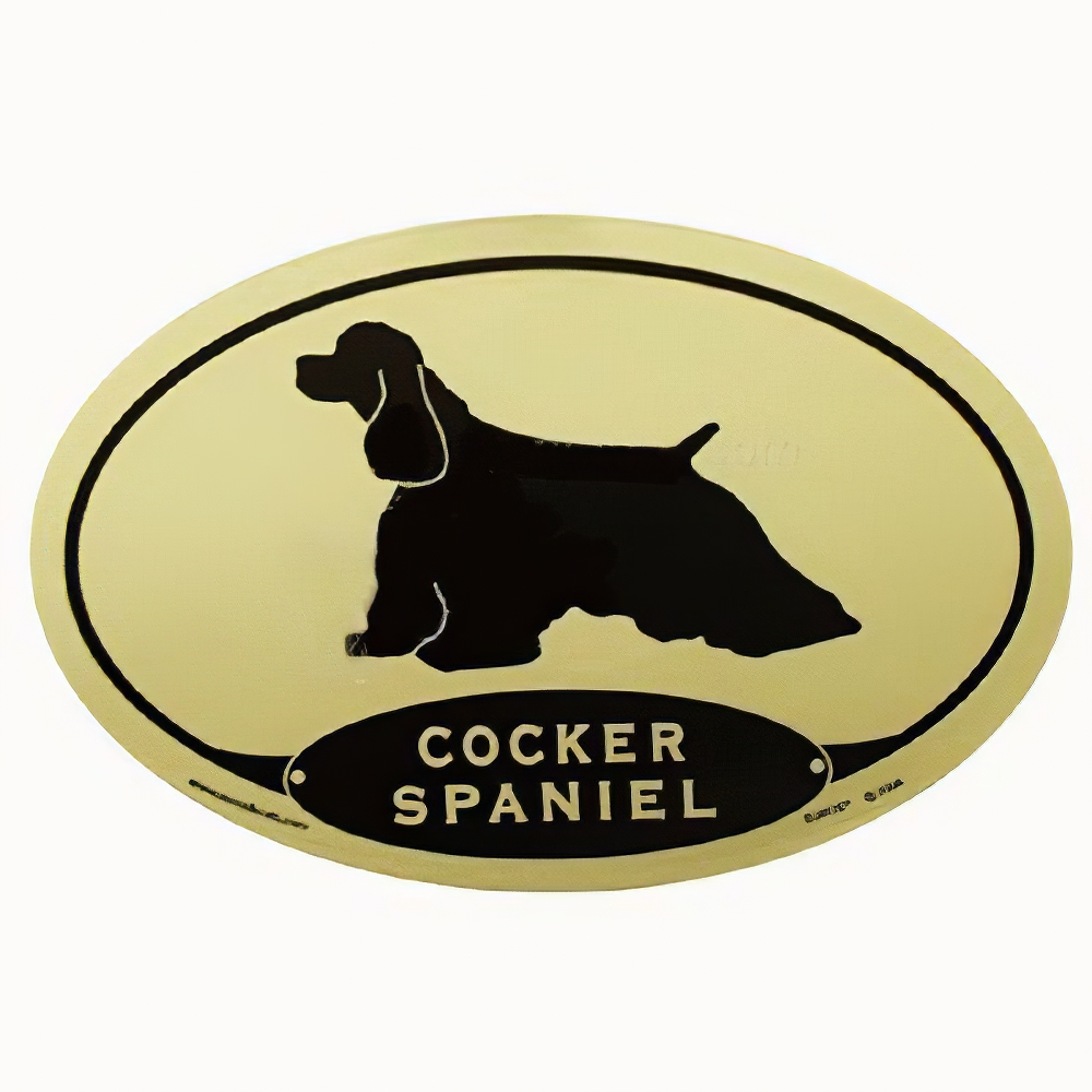 Euro Style Oval Dog Decal Cocker Spaniel