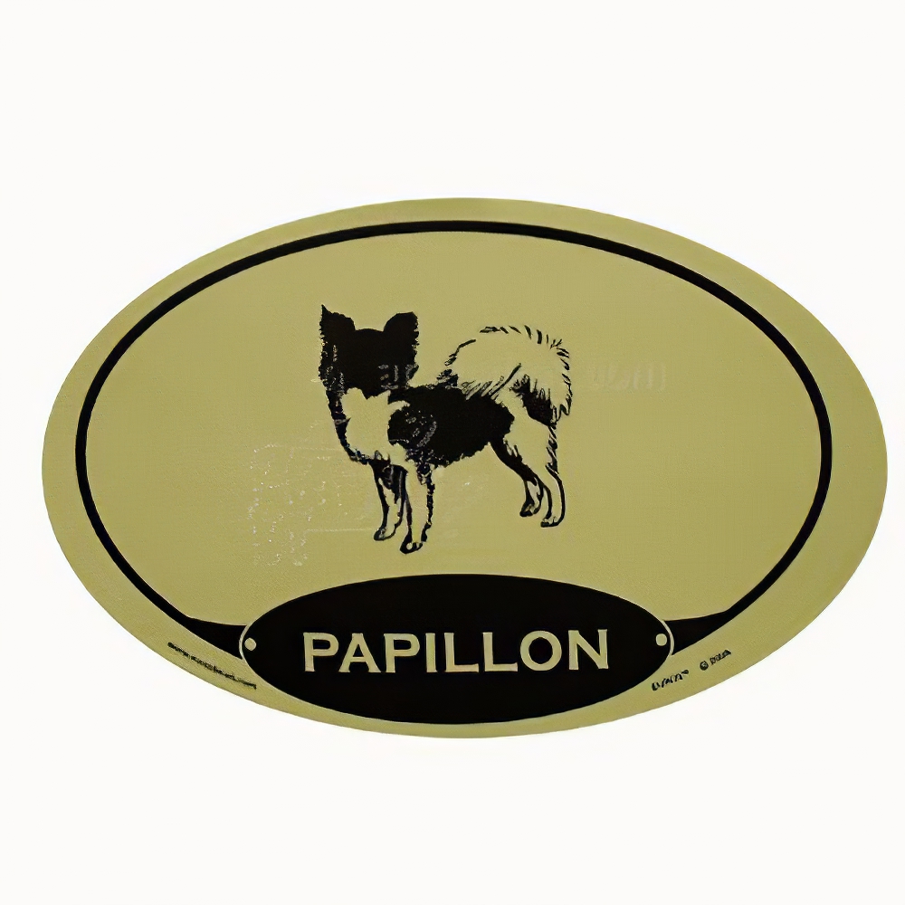 Euro Style Oval Dog Decal Papillon