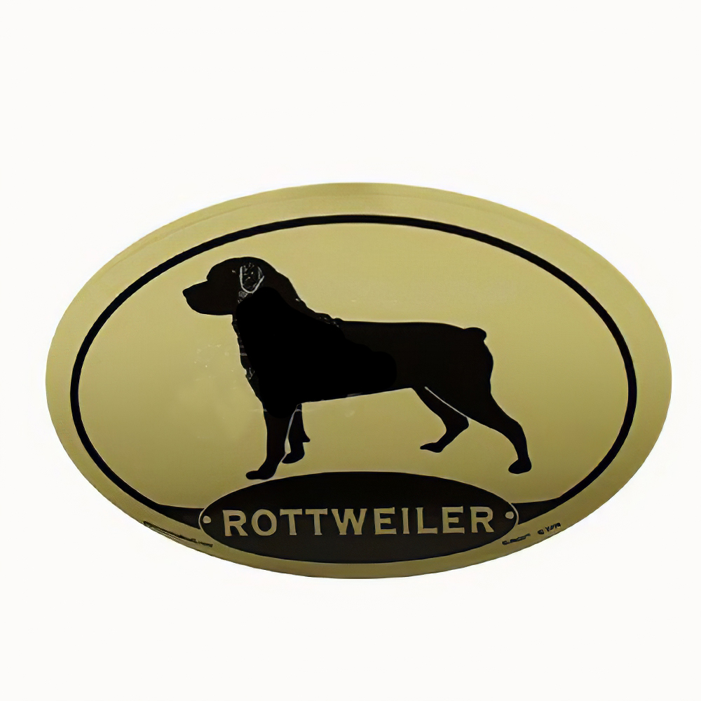 Euro Style Oval Dog Decal Rottweiler