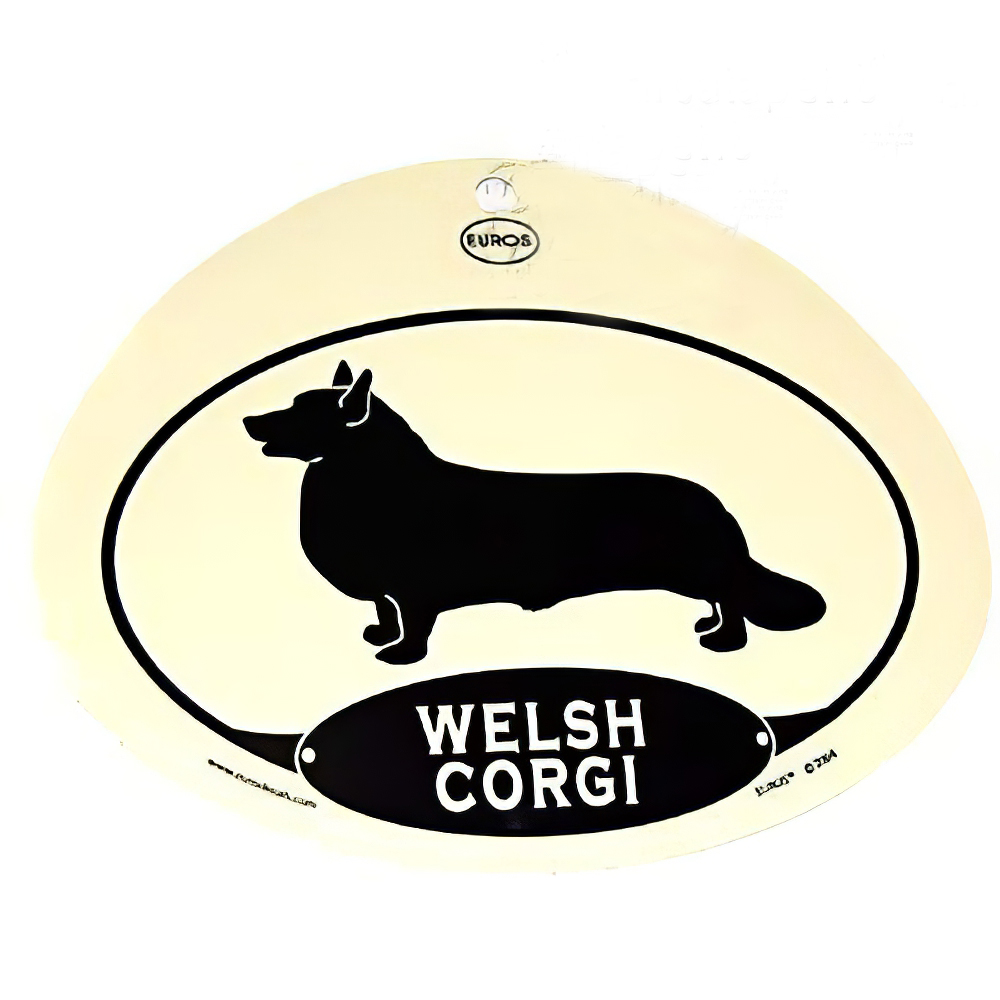 Euro Style Oval Dog Decal Welsh Corgi Cardigan