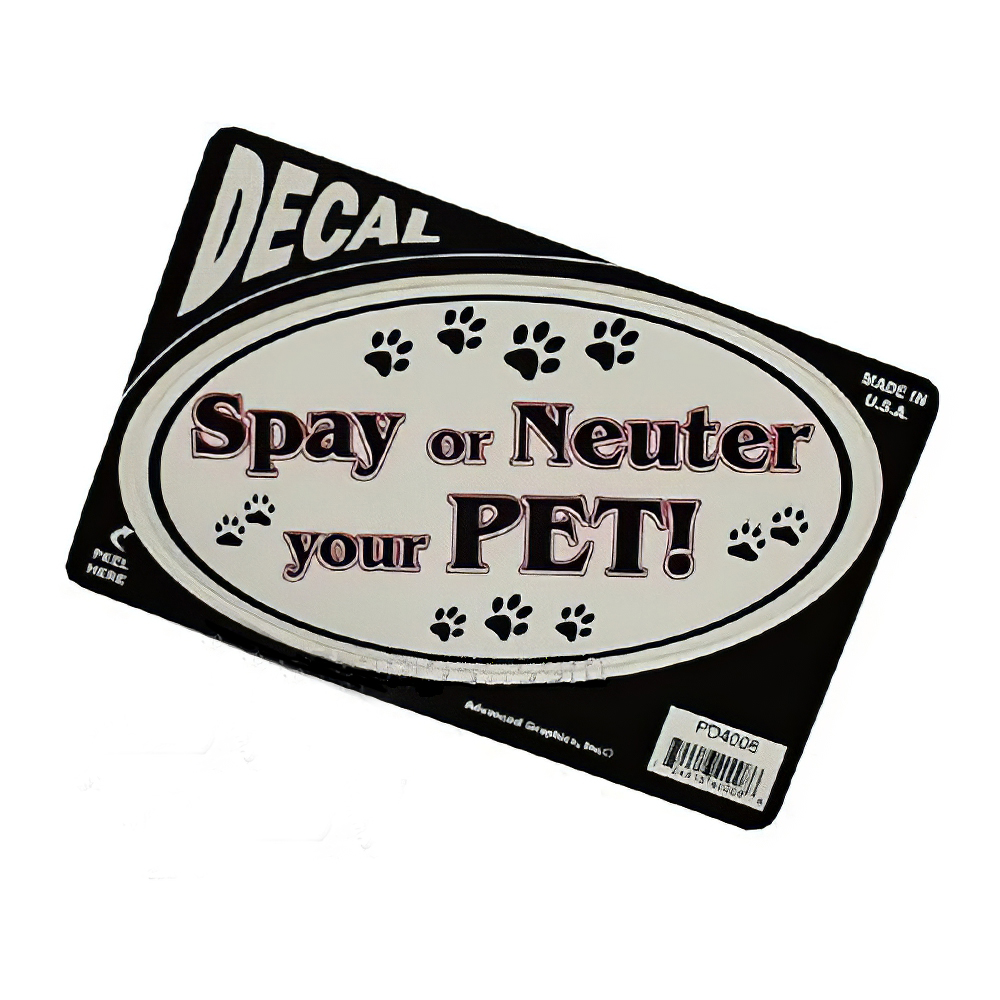 6-inch Oval Spay or Neuter your Pet! Decal
