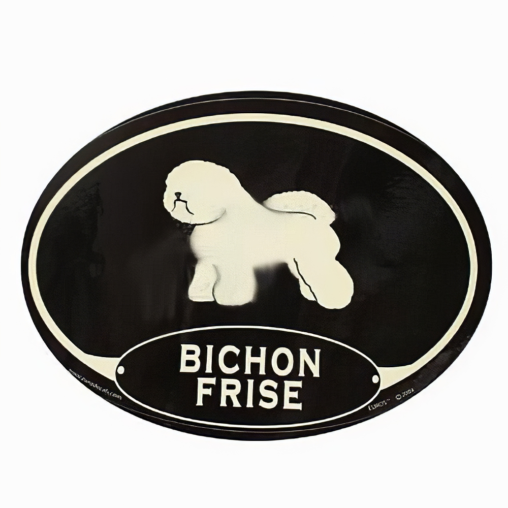 Euro Style Oval Dog Decal Bichon Frise