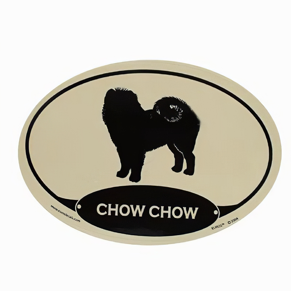 Euro Style Oval Dog Decal Chow Chow