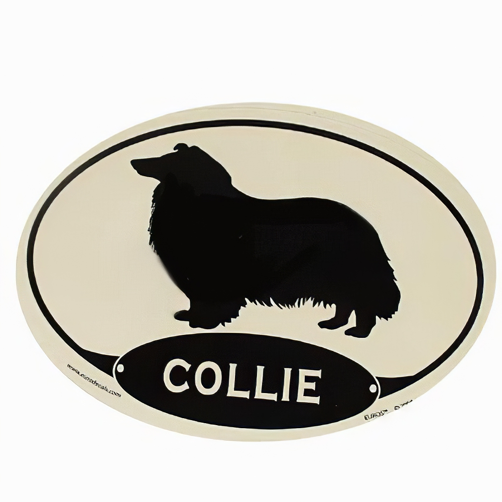 Euro Style Oval Dog Decal Collie