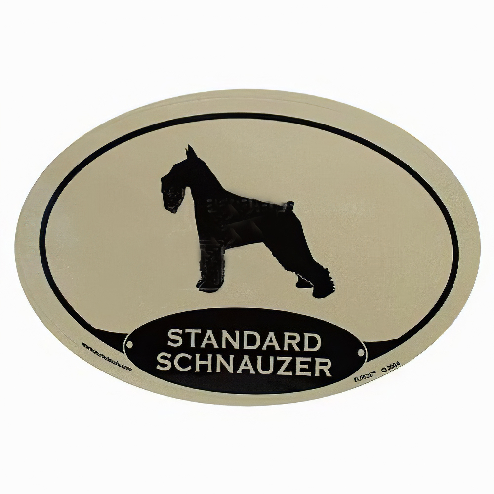 Euro Style Oval Dog Decal Standard Schnauzer