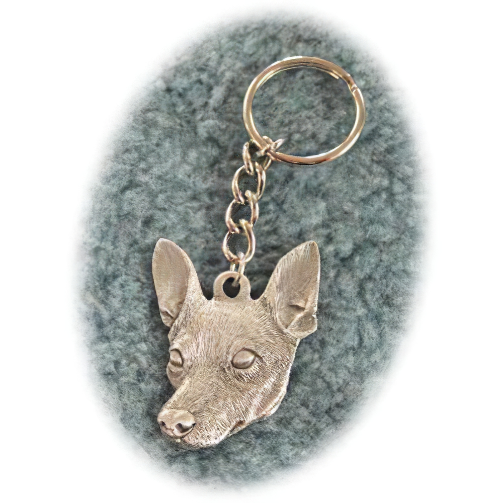 Pewter Key Chain I Love My Rat Terrier