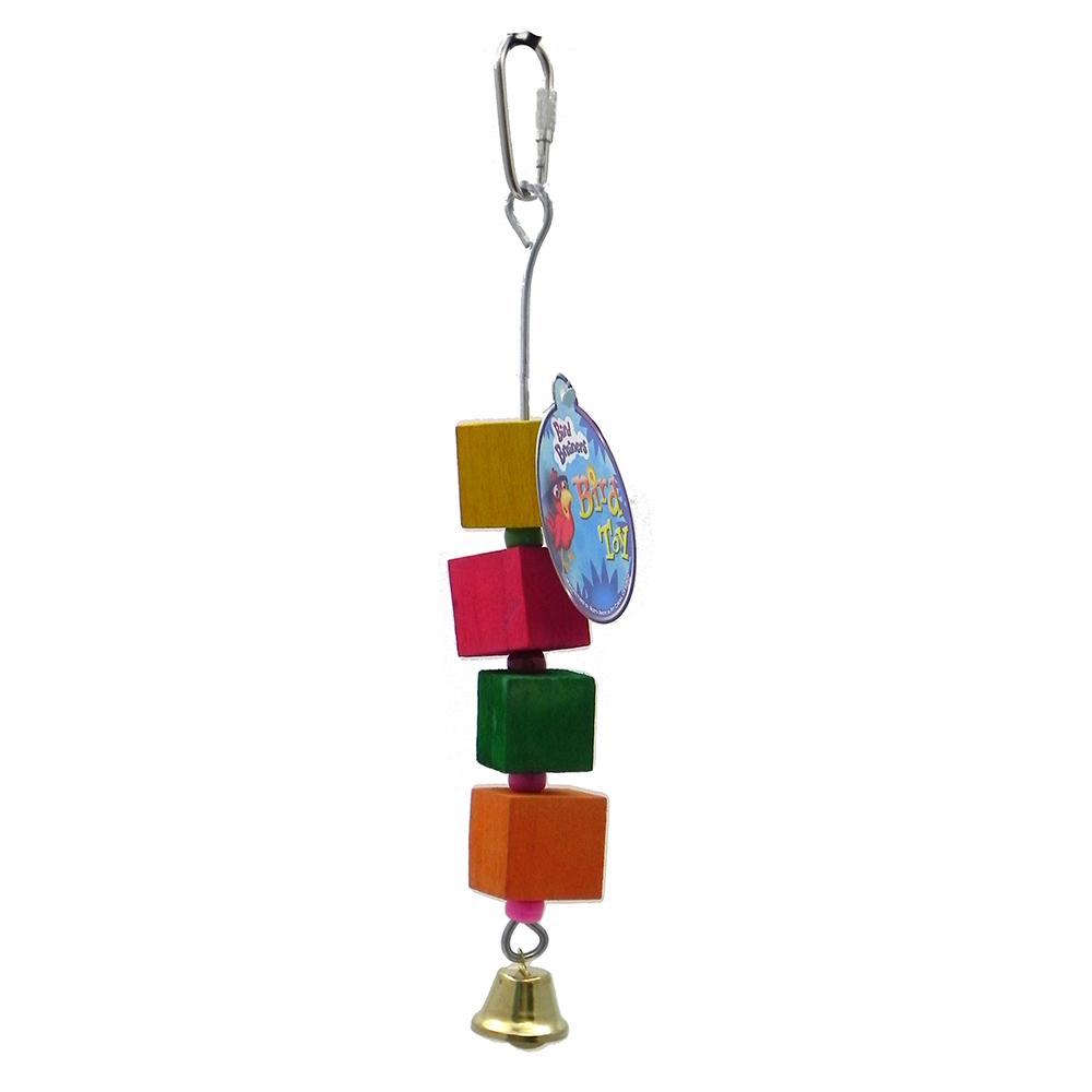 Bird Brainers Parrot Toy Wood Blocks with Bell Bird Toy