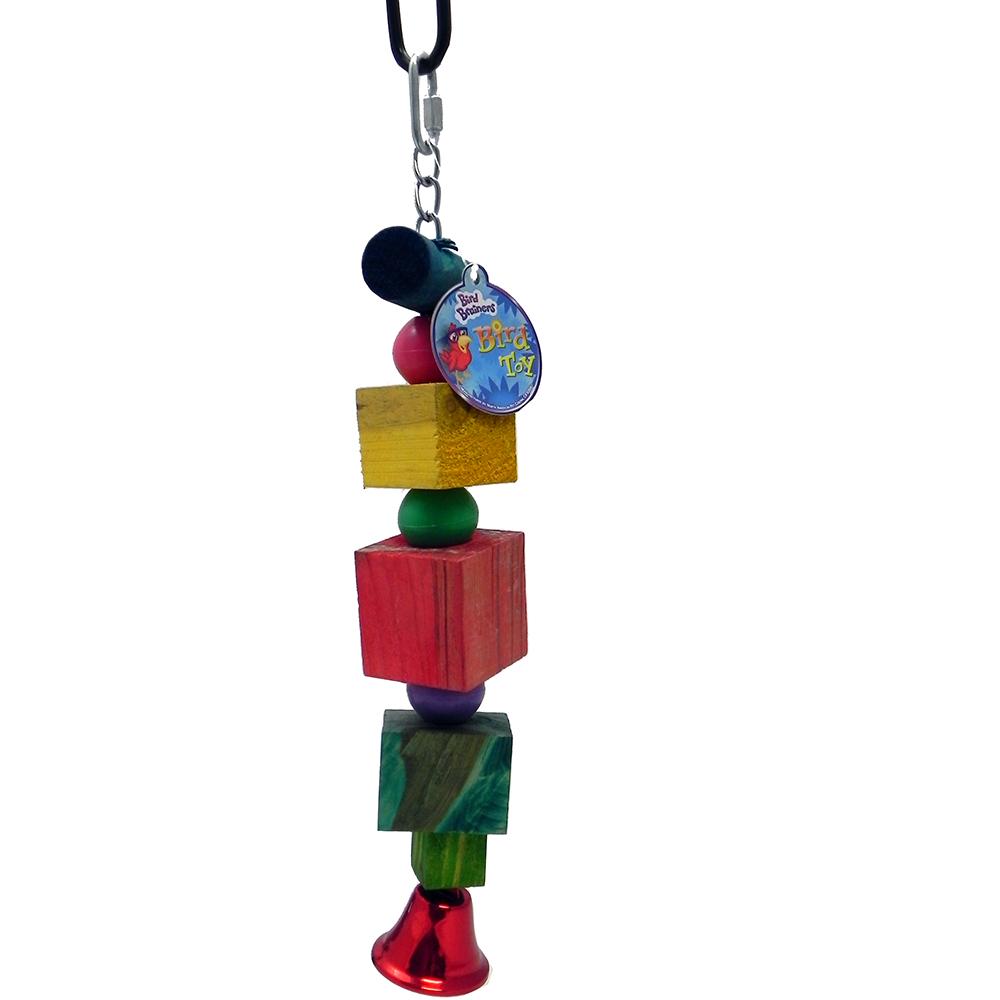 Bird Brainers Wood Chunk with Bell Large Bird Toy