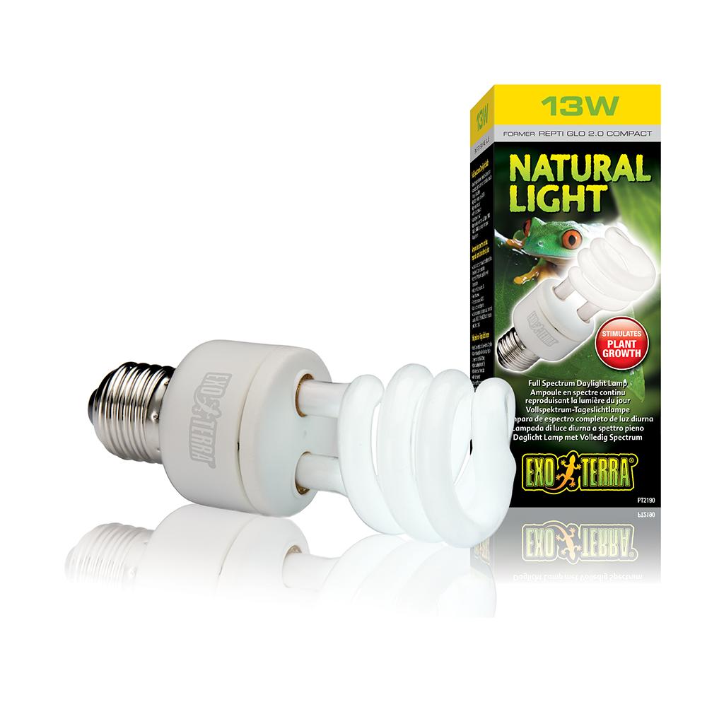 Exo Terra Natural Light Full-Spectrum Terrarium Lamp 13 watt