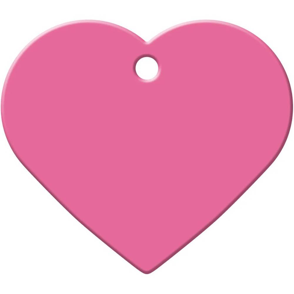 Engraved ID Tag Heart Pink Large