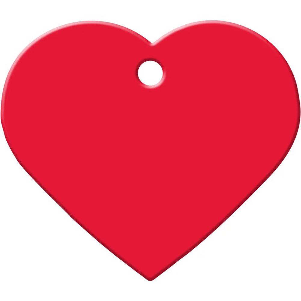 Engraved ID Tag Heart Red Large