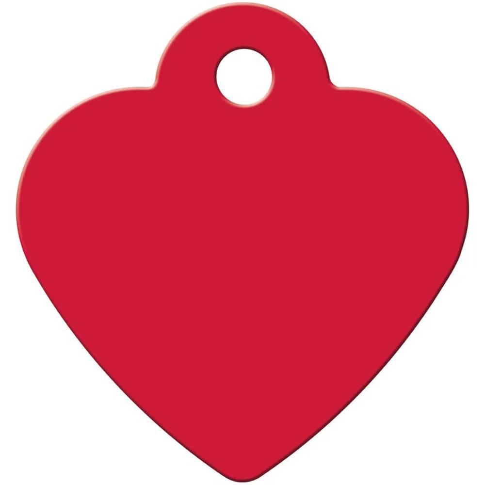 Engraved ID Tag Heart Red Small