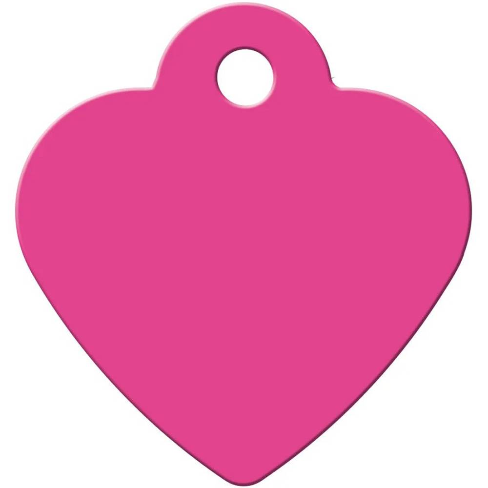 Engraved ID Tag Heart Pink Small