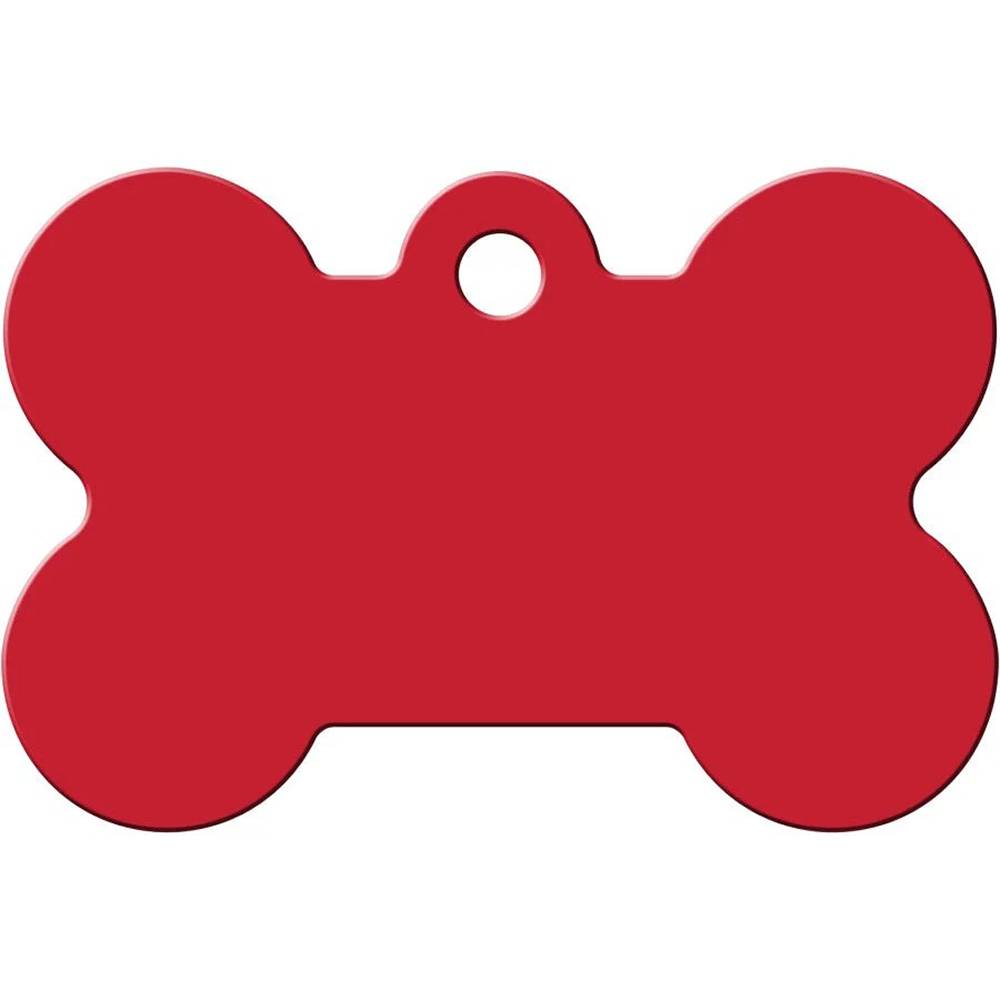 Engraved ID Tag Large Bone Red