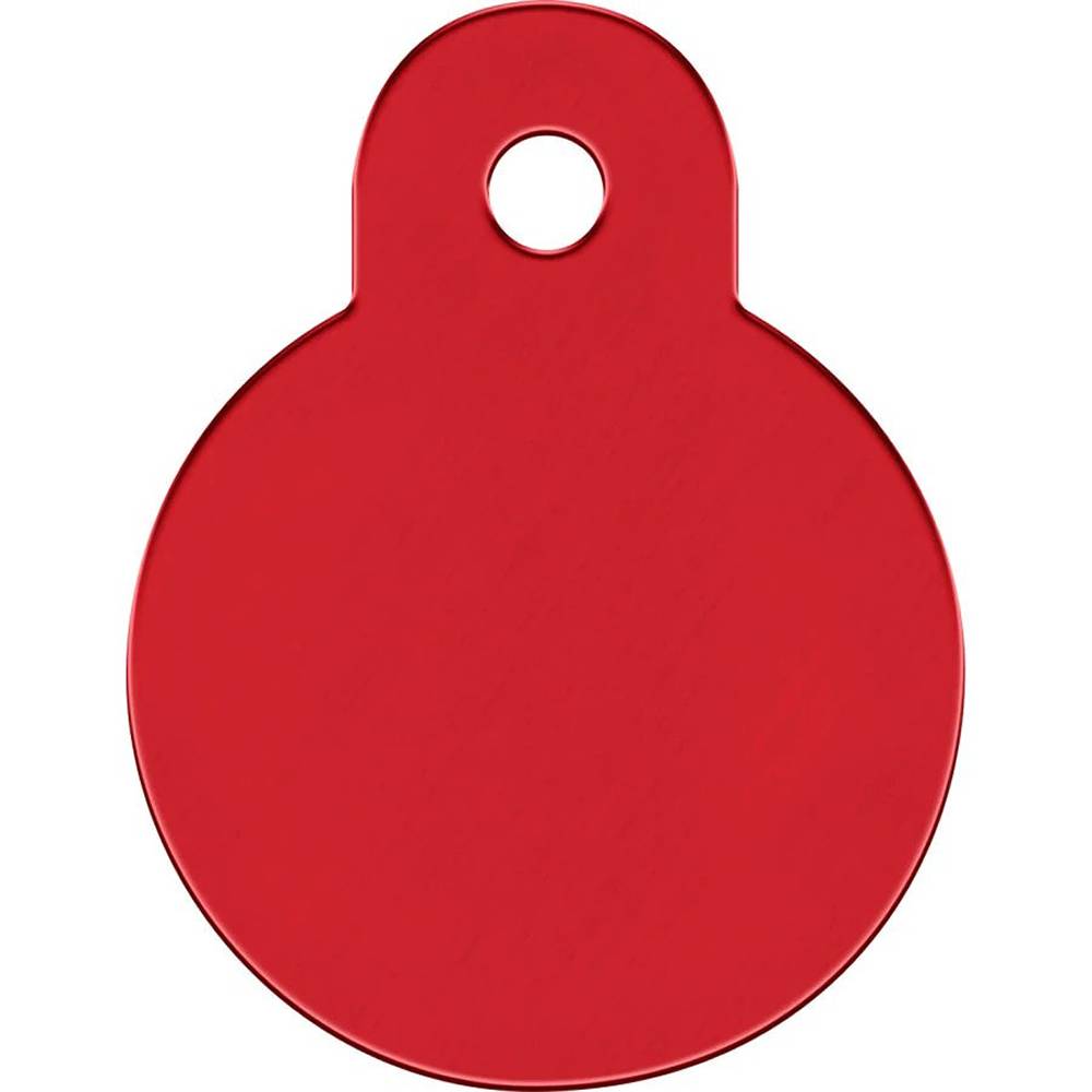 Engraved ID Tag Circle Red Small