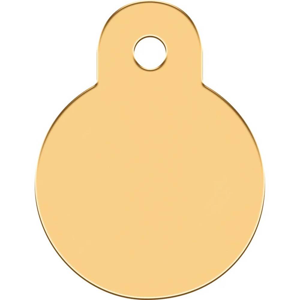 Engraved ID Tag Small Circle Matte Gold