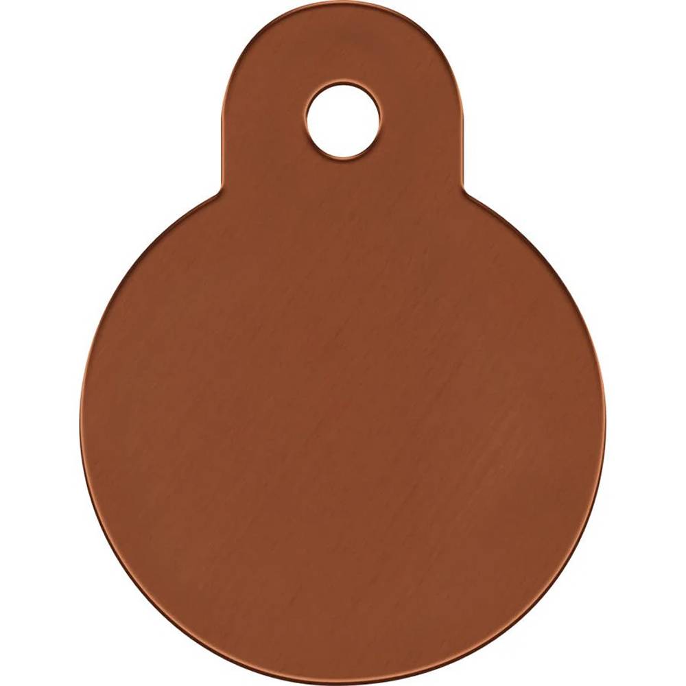 Engraved ID Tag Circle Brown Small