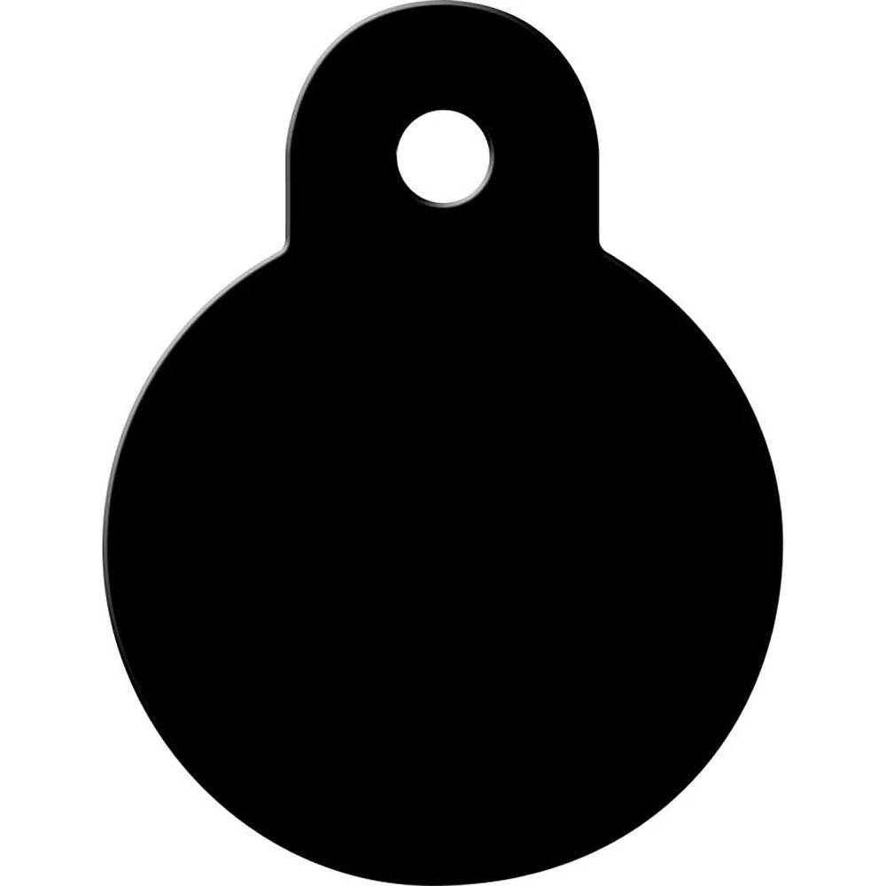 Engraved ID Tag Circle Black Small