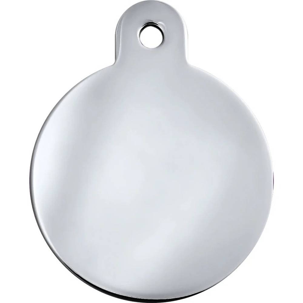 Engraved ID Tag Chrome Circle Large
