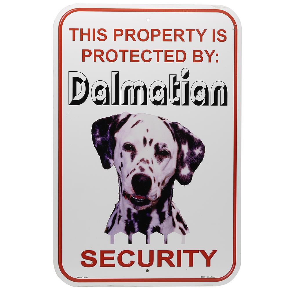 Sign Dalmatian Security inch Aluminum