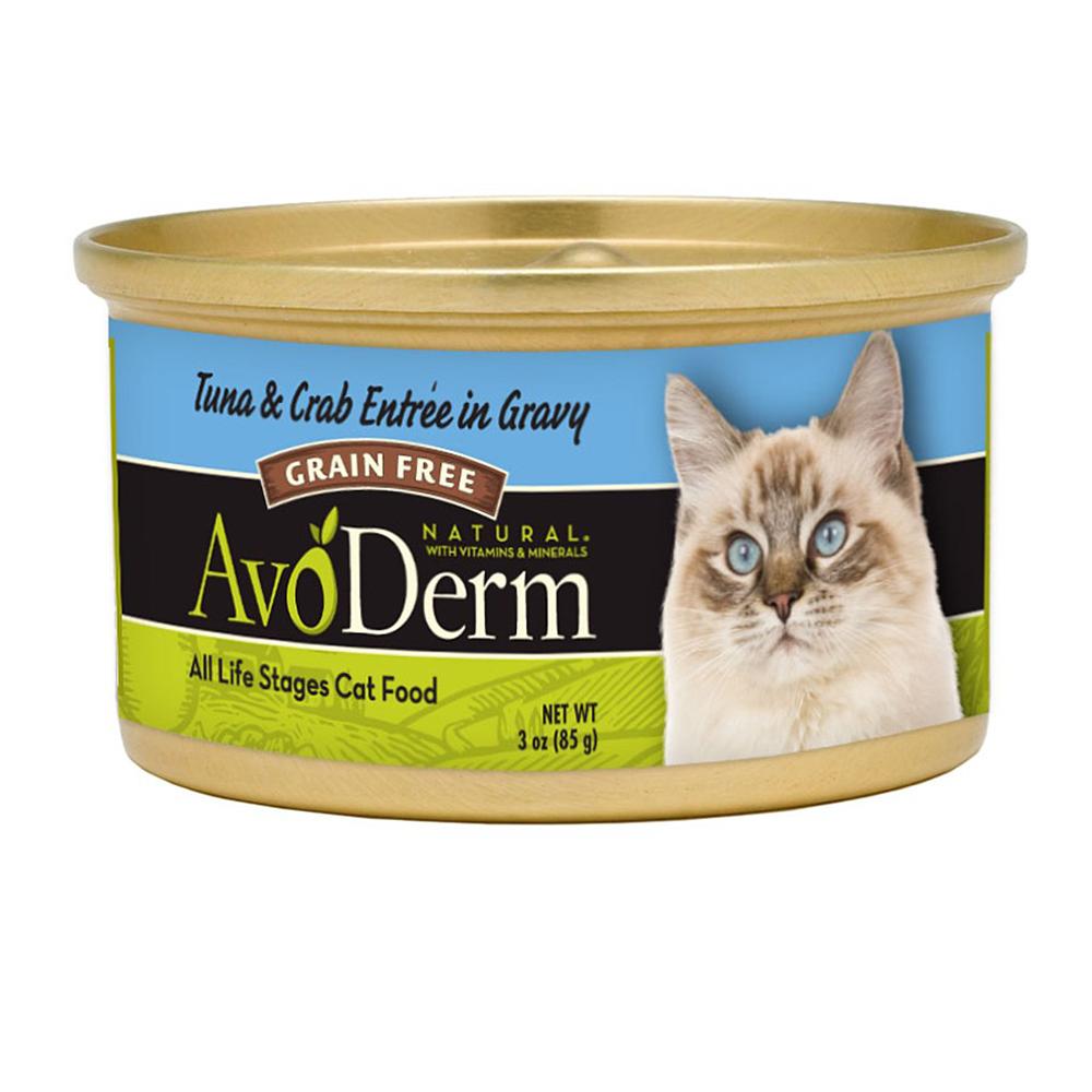 AvoDerm Cat Tuna Crab 3 oz Can Case 24