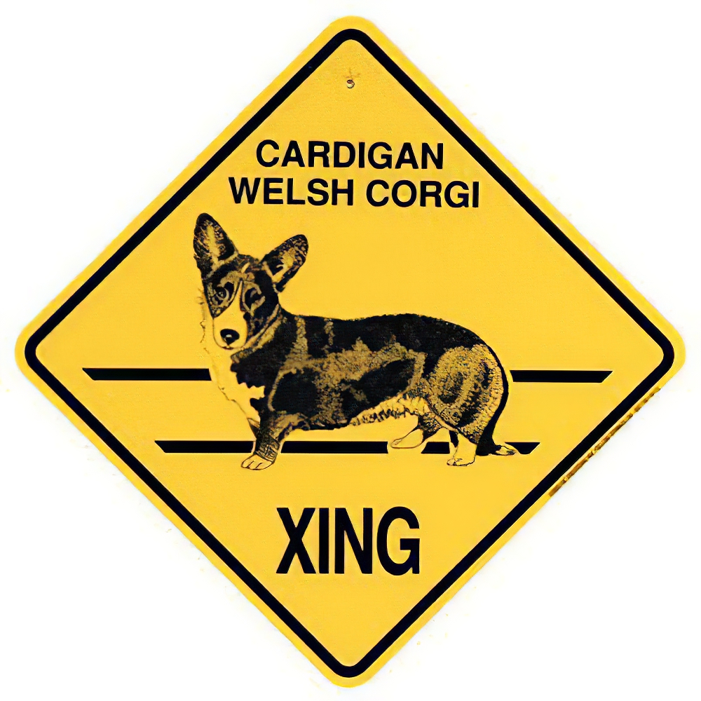 Xing Sign Cardigan Welsh Corgi Plastic 10.5 x 10.5 inches