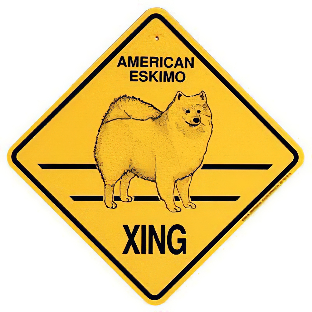 Xing Sign American Eskimo Plastic 10.5 x 10.5 inches