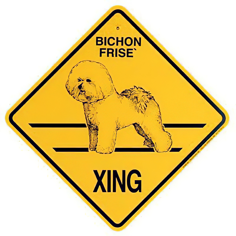 Xing Sign Bichon Frise Plastic 10.5 x 10.5 inches