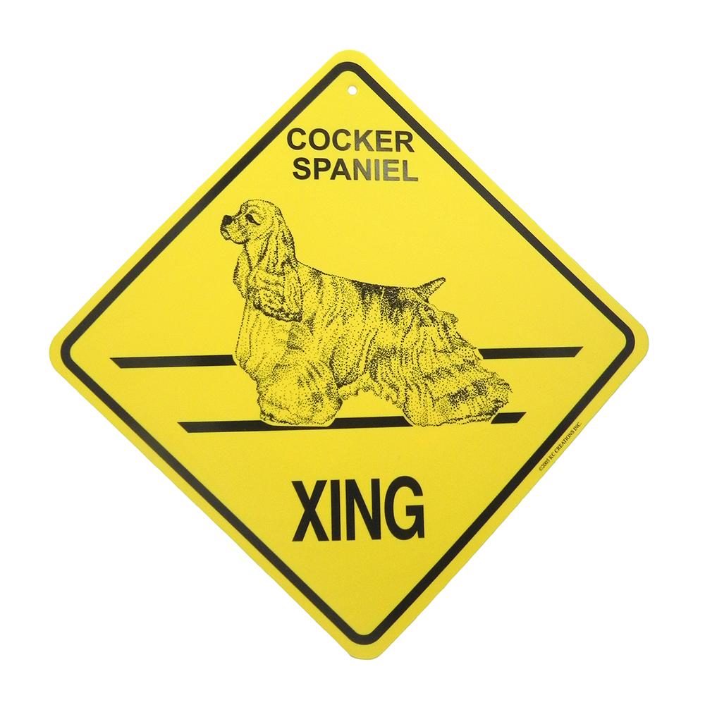 Xing Sign Cocker Spaniel Plastic 10.5 x 10.5 inches