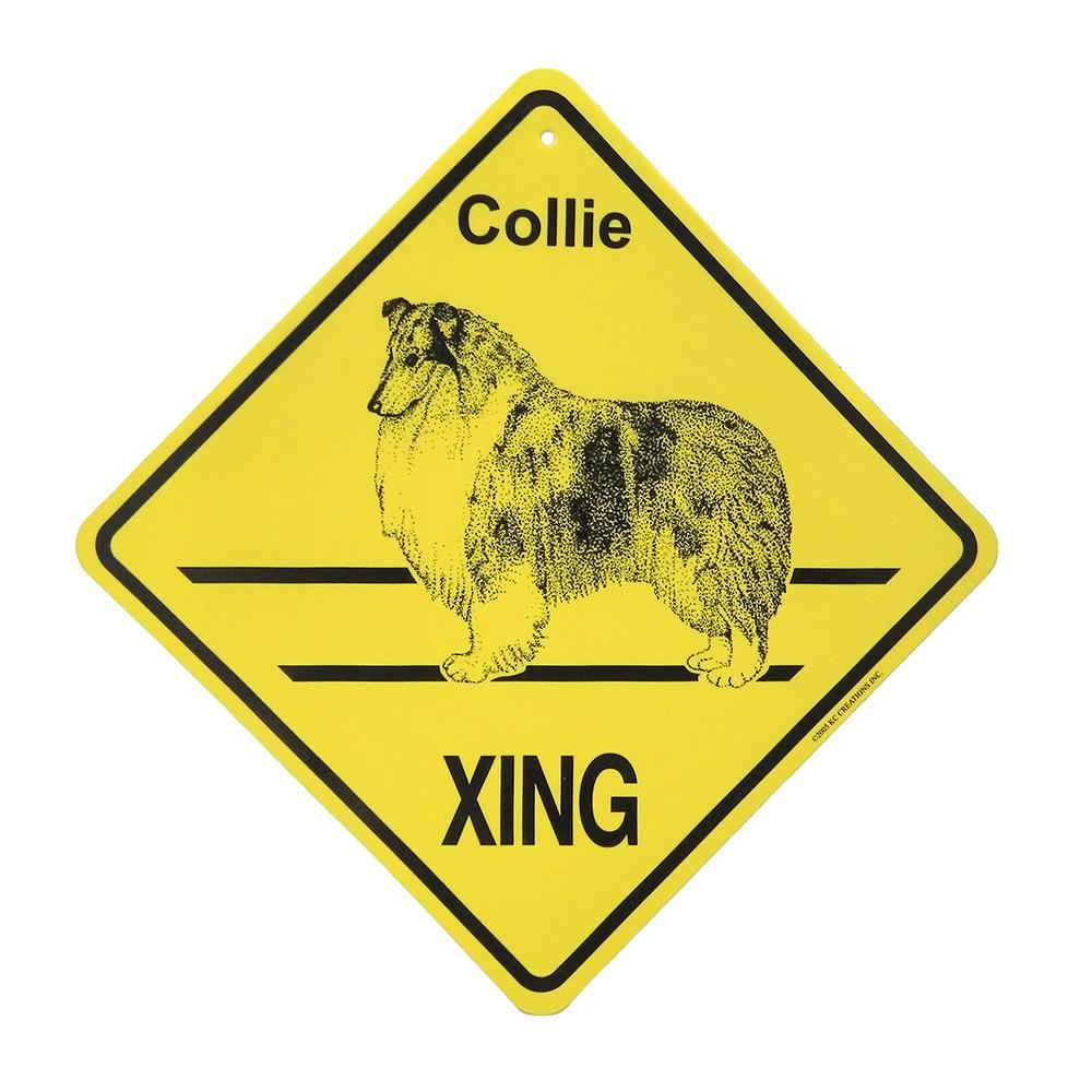 Xing Sign Collie Plastic 10.5 x 10.5 inches