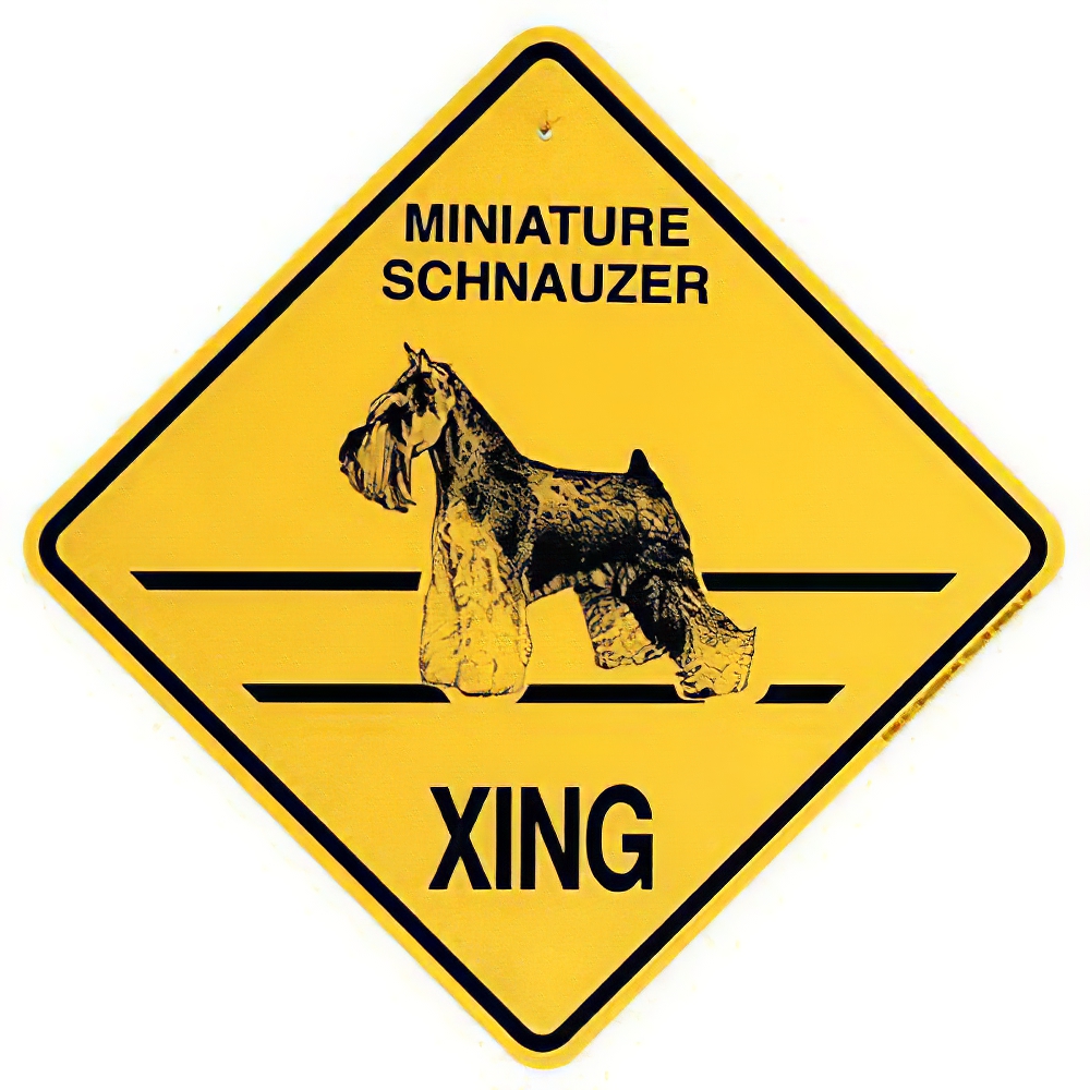Xing Sign Minature Schnauzer Plastic 10.5 x 10.5 inches