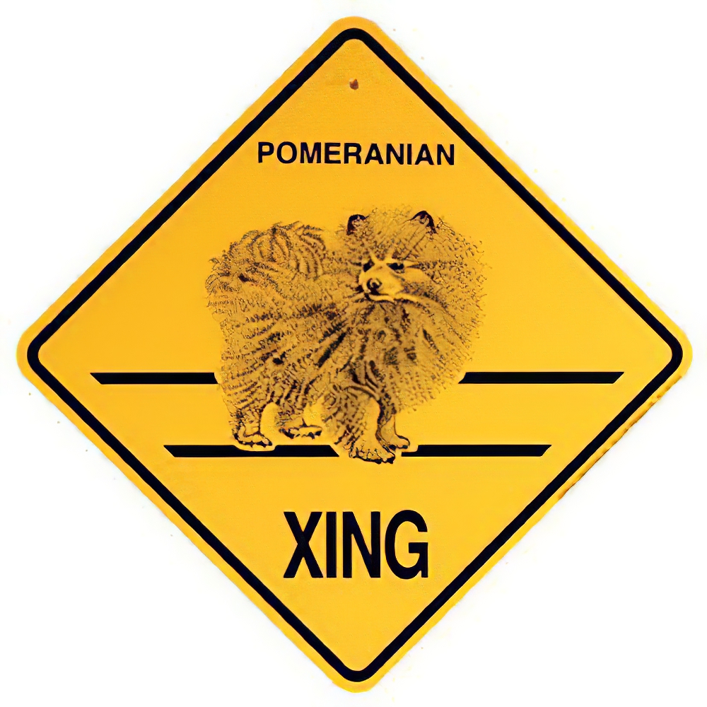 Xing Sign Pomeranian Plastic 10.5 x 10.5 inches