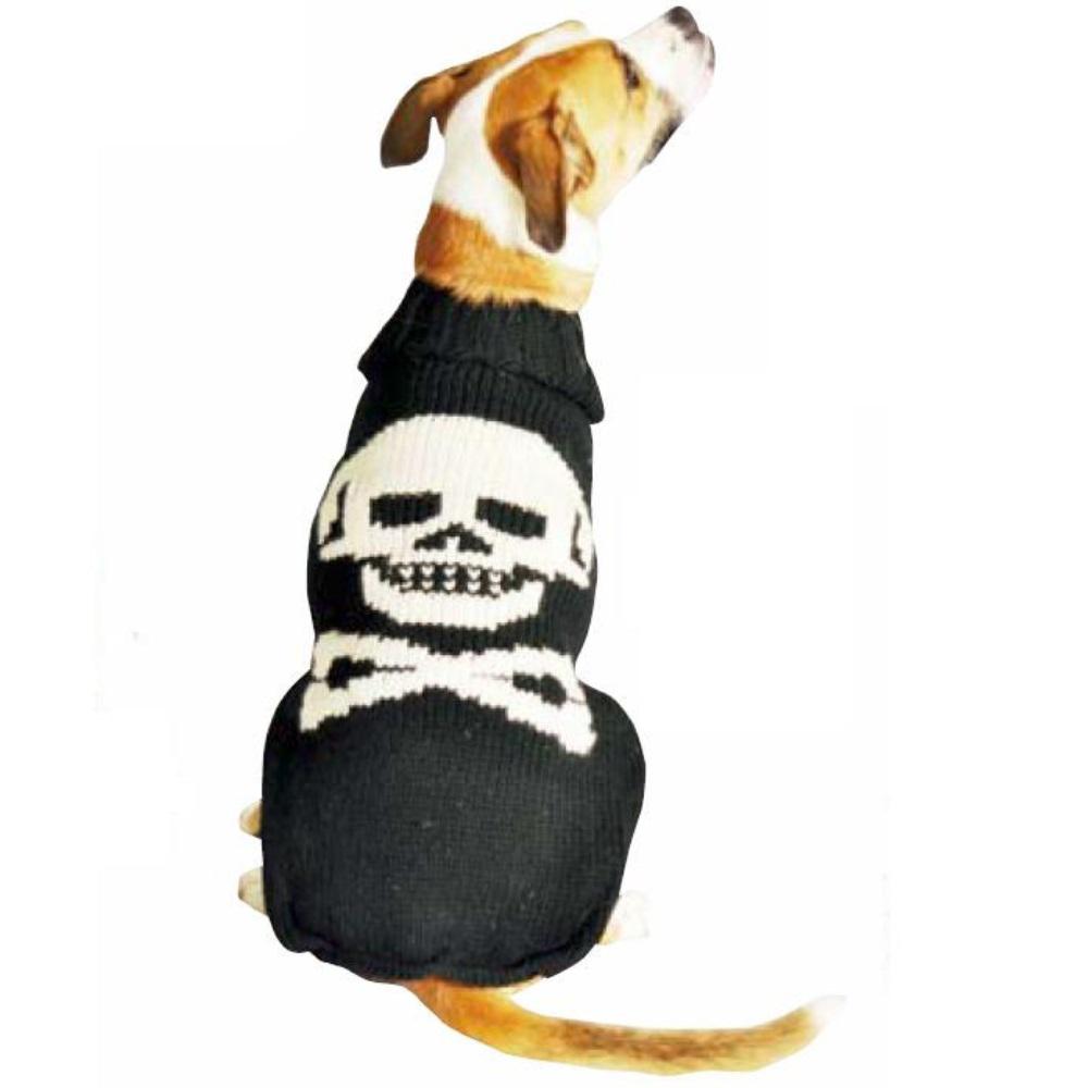 Handmade Dog Sweater Wool Skull & Crossbones XXSmall