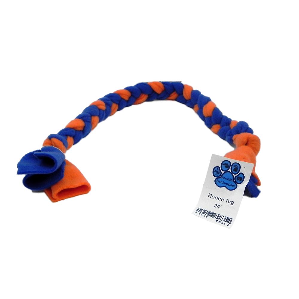 Handmade Polar Fleece Braided Dog Tug Toy 