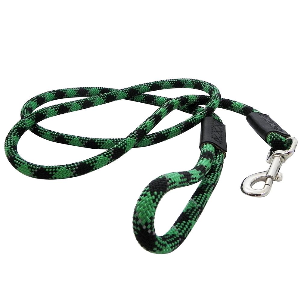 Reflective Rope Dog Lead Green