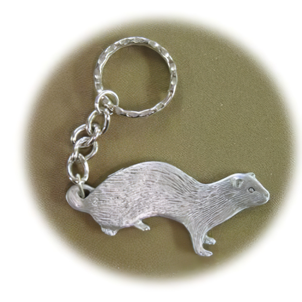 Pewter Key Chain I Love My Ferret