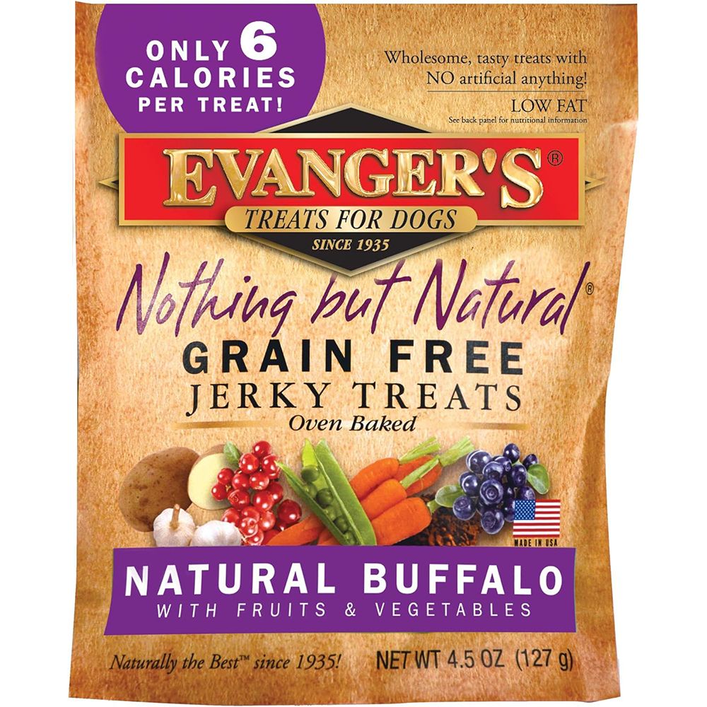 Evangers Nothing But Natural Buffalo Jerky 4.5 oz Dog Treat