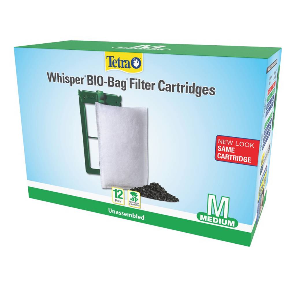 Whisper Aquarium Power Filter Bio-Bag Med. 12-pack