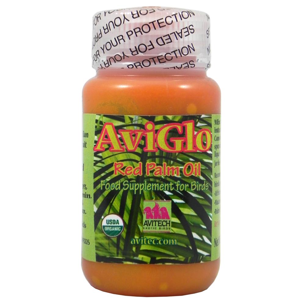 AviGlo 100% Organic Red Dende Palm Oil 4oz for Birds