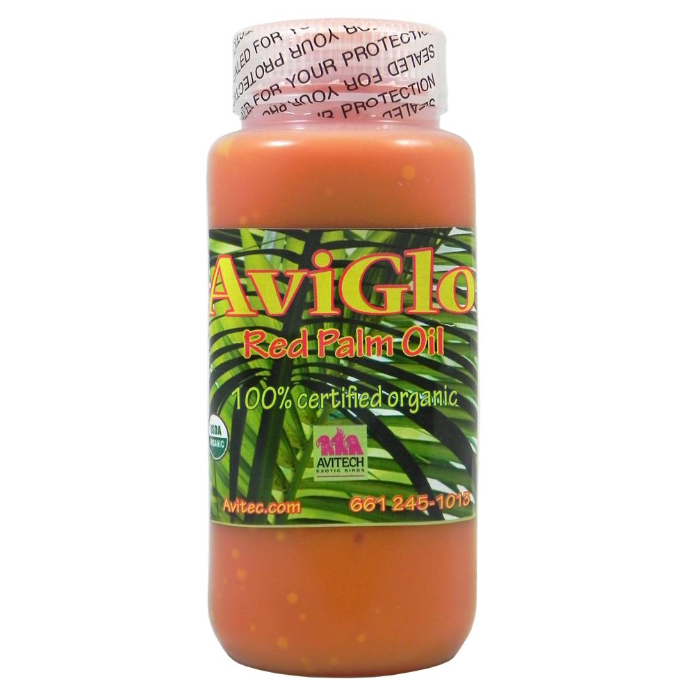 AviGlo 100% Organic Red Dende Palm Oil 16oz for Birds