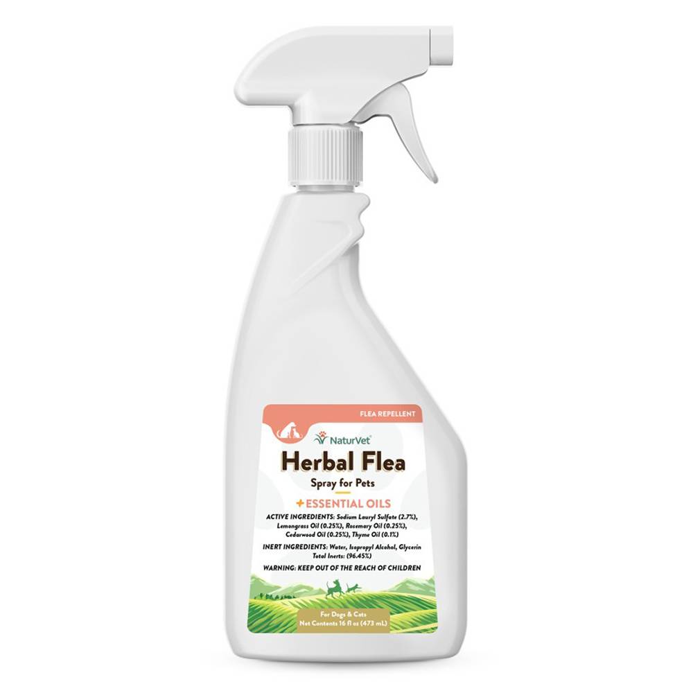 NaturVet Herbal Flea Spray 16oz for Dogs and Bedding
