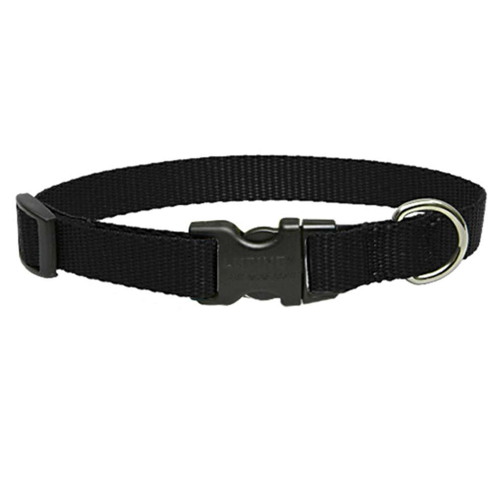 Lupine Nylon Dog Collar AdCollar Adjustable Black 15-25 inch