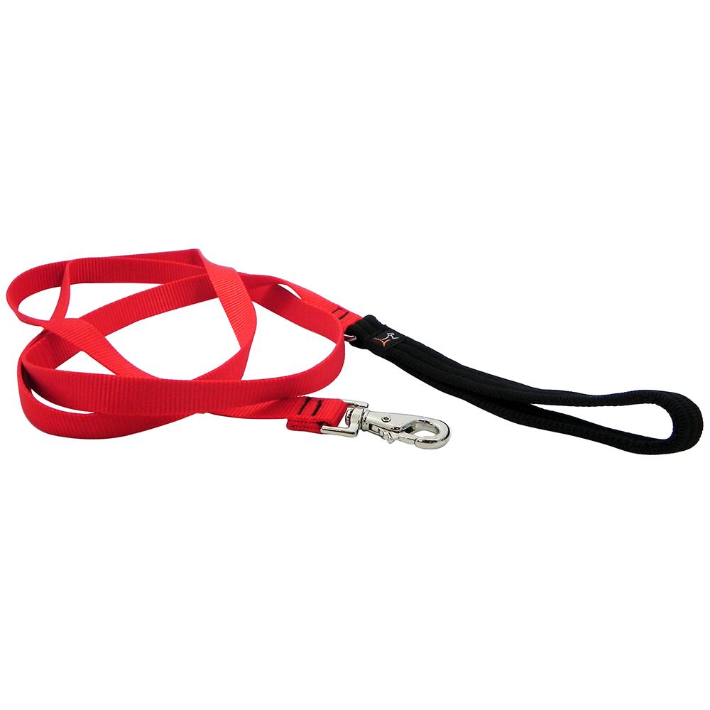 Lupine Nylon Dog Leash 6-foot x 3/4-inch Red