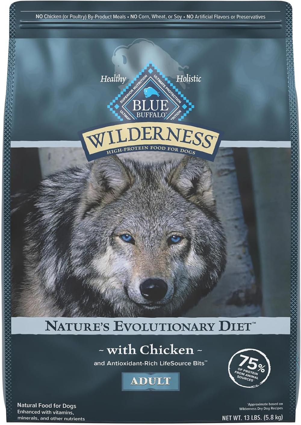 Blue Wilderness 13 lb High Protein Low Carb Food For Dogs