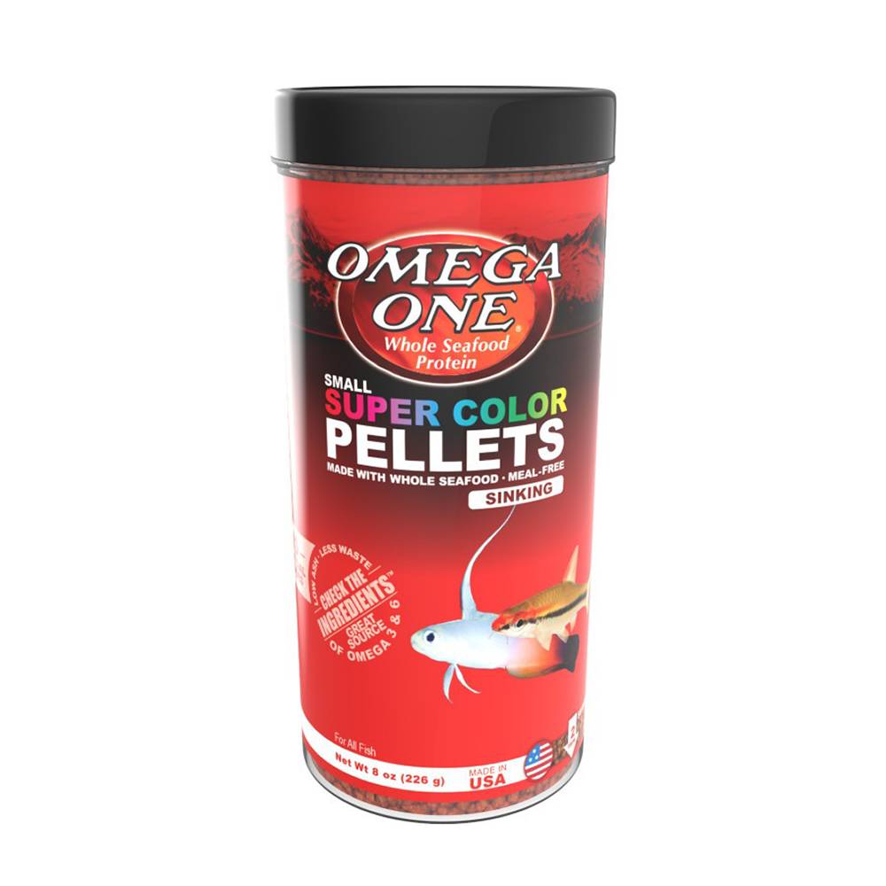 Omega One Super Color Small Sinking Pellets Fish Food 8-oz