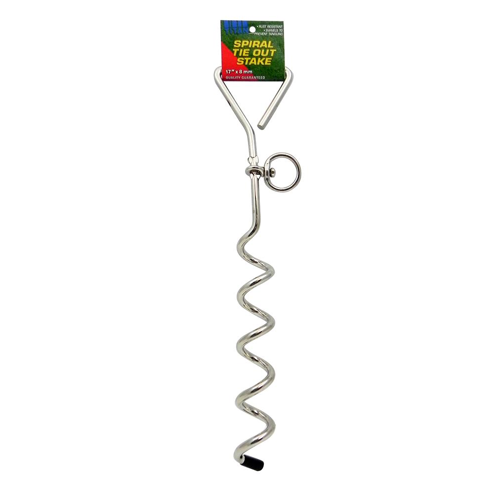 Spiral Dog Tie-Out Stake for dogs up to 50-Lbs.