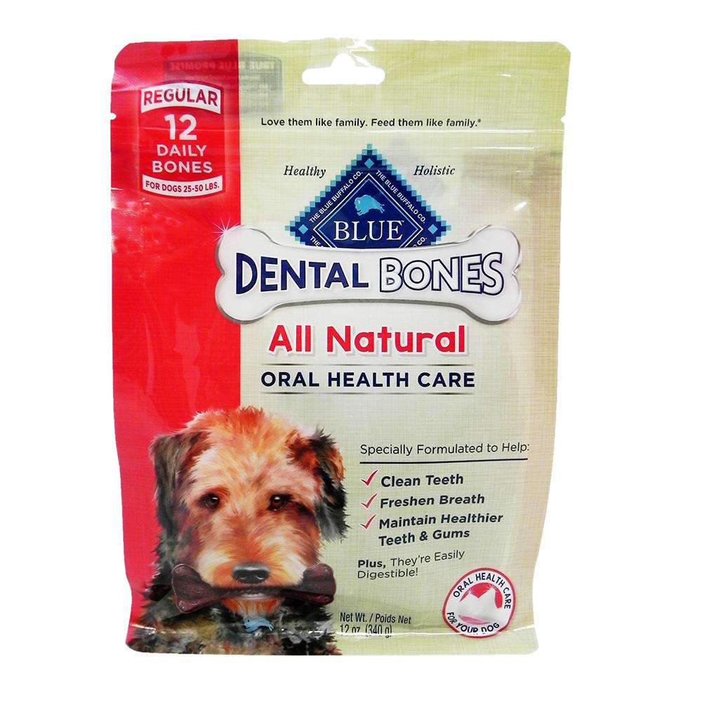 Blue Bones Regular Natural Dental Treat for Dogs 12-oz