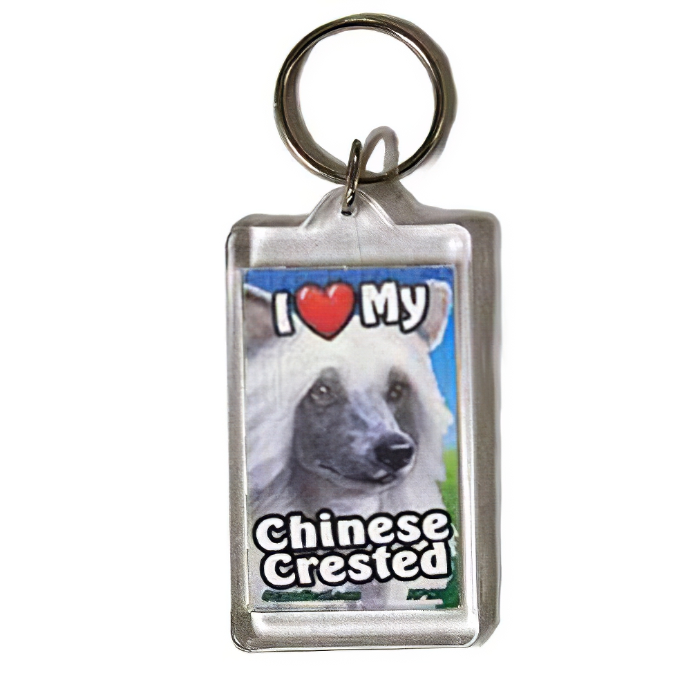 Plastic Keyring Chinese Crested